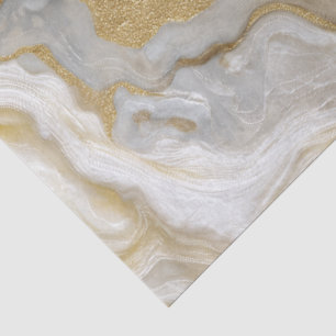 Luxury Marble Gold White Harmony Abstract Pattern Tissue Paper