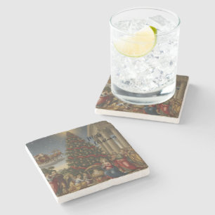 Luxury Marble Nativity Christmas Tree Coaster