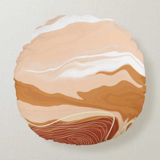 Luxury marble texture background design. Liquid ma Round Cushion (Front)