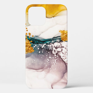 Luxury marble with glitter gold iPhone 12 case