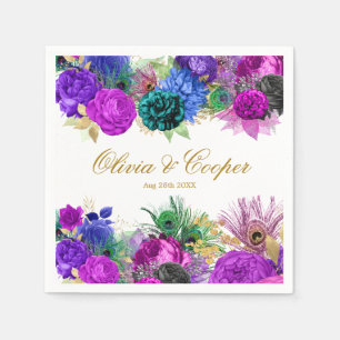 Luxury Mardi Gras Gold Wedding Napkin