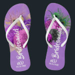 Luxury Mardi Gras Peacock Gold Bridesmaid Favour Thongs<br><div class="desc">You will love this luxury purple,  pink,  green,  blue watercolor peonies with colourful peacock feathers. Great for your wedding celebrations!</div>