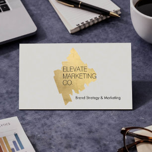 Luxury Marketing Consultant Gold Logo Business Card