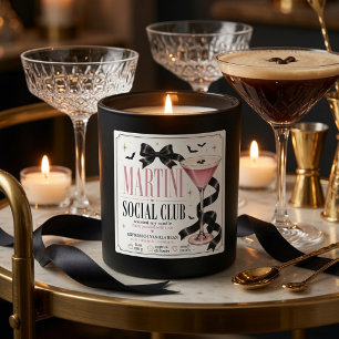 Luxury Martini Social Club Coquette Halloween Square Sticker