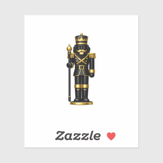 Luxury Matte Black Gold Nutcracker Sticker Executi (Sheet)