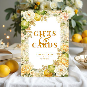 Luxury Mediterranean Lemons & Flowers Wedding Plaque