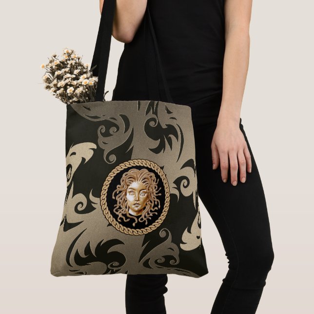 Luxury Medusa Baroque Tote Bag (Close Up)