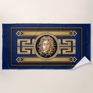 Luxury Medusa Gold beach towel
