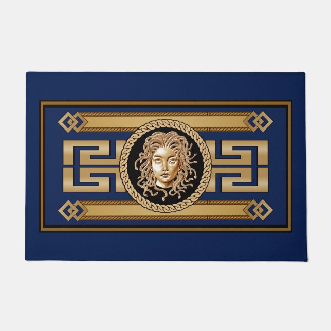 Luxury Medusa Head Gold Doormat (Front)