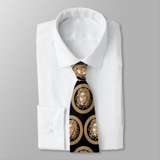 Luxury Medusa Medallion Gold Tie (Tied)