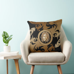 Luxury Medusa Medallion Throw Pillows