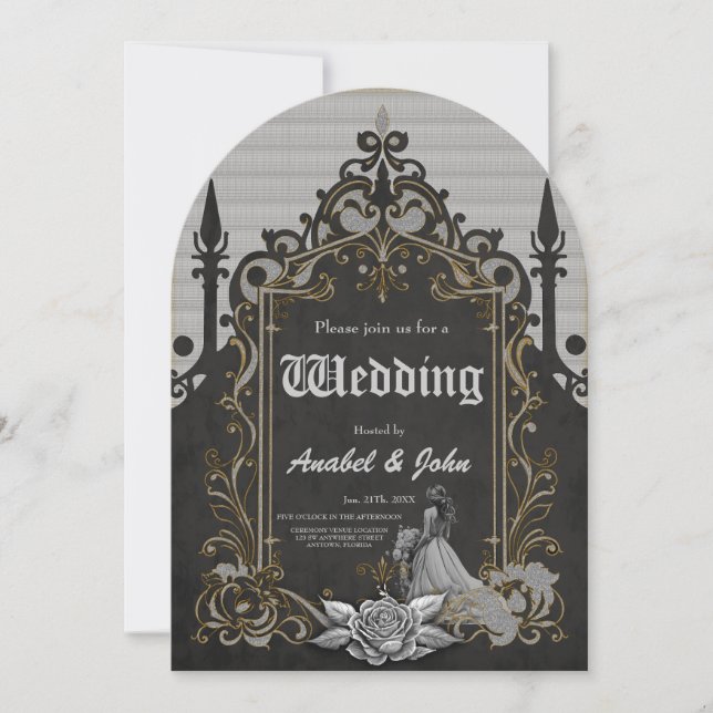 Luxury meets romance invitation (Front)