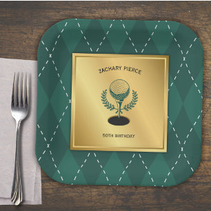 Luxury Men’s Golf Birthday Party Paper Plates