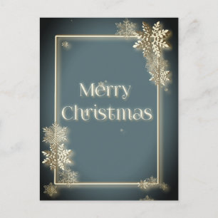 Luxury Merry Christmas with snow crystals Postcard