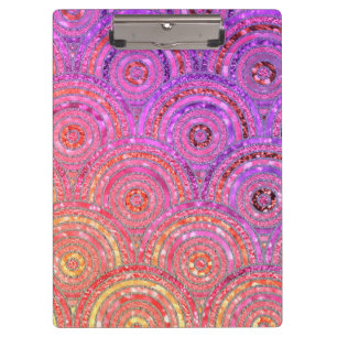 Luxury Metal Foil Glitter Pink Gold Dots Circles Clipboard