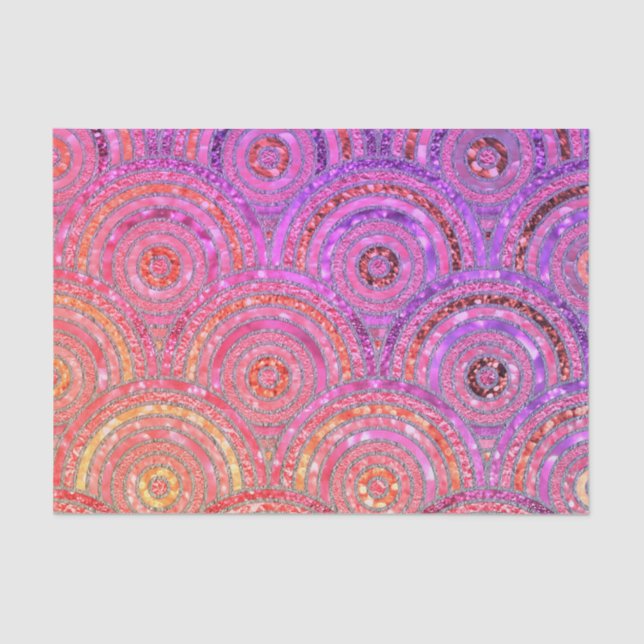 Luxury Metal Foil Glitter Pink Gold Dots Circles Tissue Paper (Front)