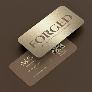 Luxury Metal Welder Blacksmith Brown Faux Gold Business Card