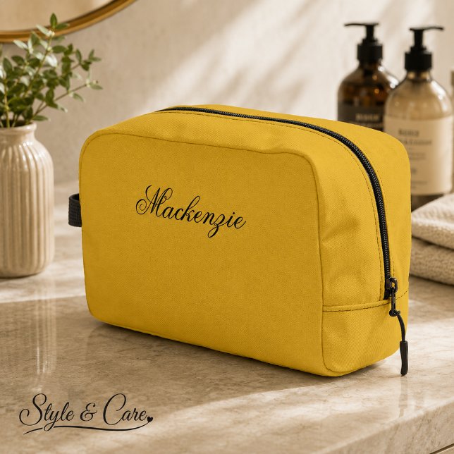 Luxury Metallic Gold Custom Name Toiletry Dopp Kit (Luxury Metallic Gold Custom Name Toiletry Dopp Kit)