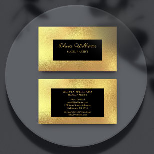 Luxury Metallic Gold Frame & Script Business Card