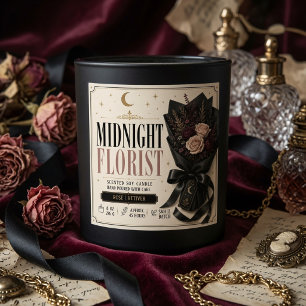 Luxury Midnight Florist Candle Label Elegant