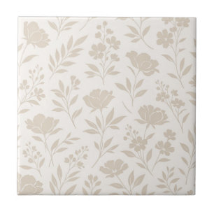 Luxury Minimal Botanical Pattern Ceramic Tile