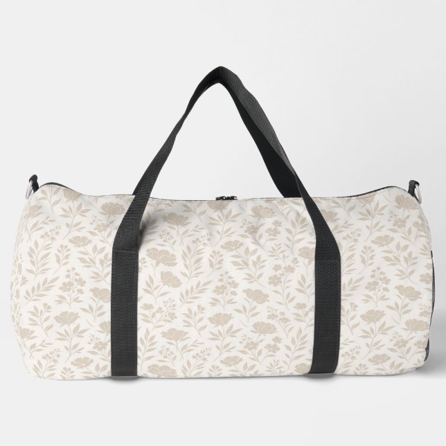 Luxury Minimal Botanical Pattern Duffle Bag (Front)
