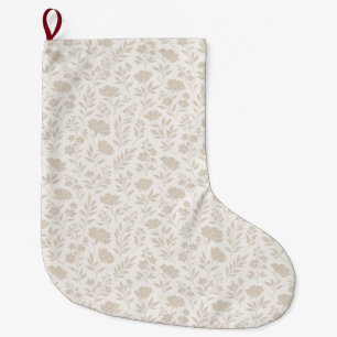 Luxury Minimal Botanical Pattern Large Christmas Stocking