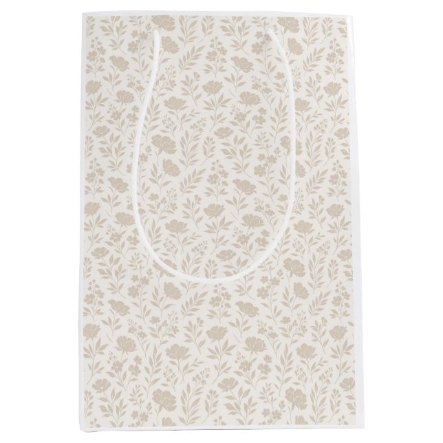 Luxury Minimal Botanical Pattern Medium Gift Bag (Front)