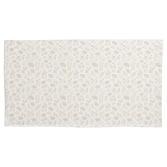 Luxury Minimal Botanical Pattern Pillowcase (Front-Left)