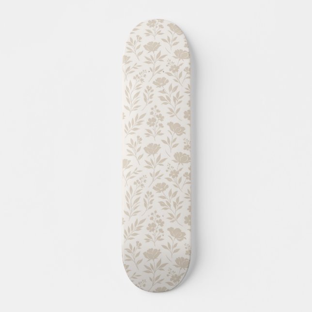 Luxury Minimal Botanical Pattern Skateboard (Front)