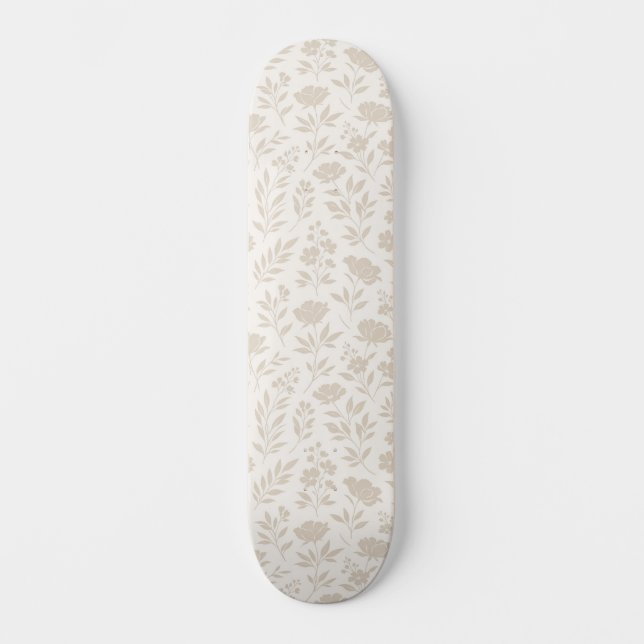 Luxury Minimal Botanical Pattern Skateboard (Front)
