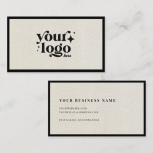 Luxury Minimal Natural Linen Business Logo Card