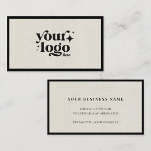 Luxury Minimal Natural Linen Business Logo Card