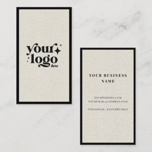 Luxury Minimal Natural Linen Business Logo Card