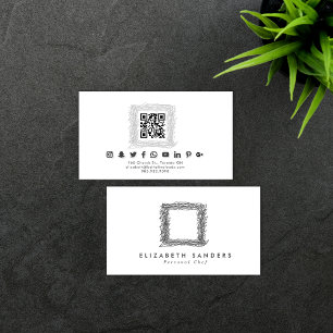 Luxury Minimalist Boutique Social Media QR CODE  Business Card