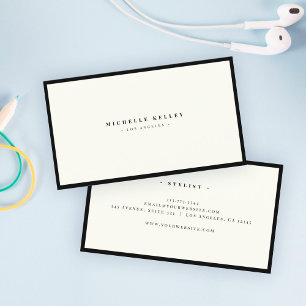 Luxury Minimalist Elegant Black Ivory Chic Stylish Business Card
