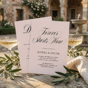 Luxury Minimalist Forever Starts Now Wedding Invitation
