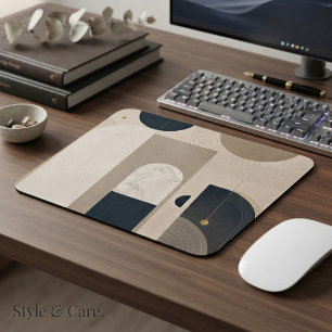 Luxury Minimalist Geometric Abstract Art in NBG Mouse Pad