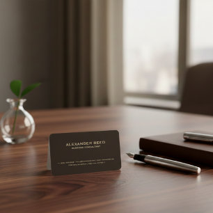 Luxury Minimalist   Modern Professional Brown Business Card