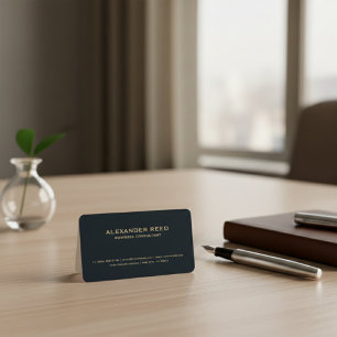 Luxury Minimalist Modern Professional Deep Navy Business Card