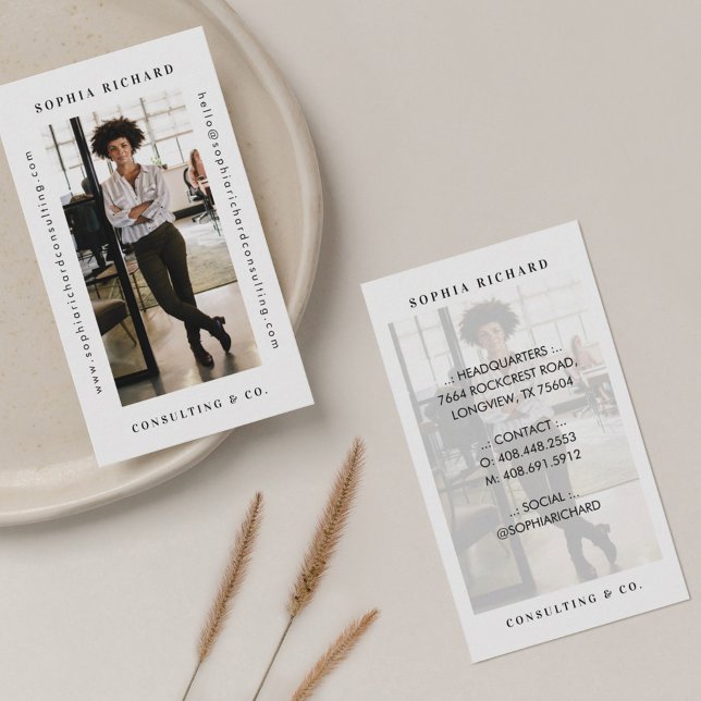 Luxury Minimalist Modern Simple Professional Photo Business Card (Creator Uploaded)