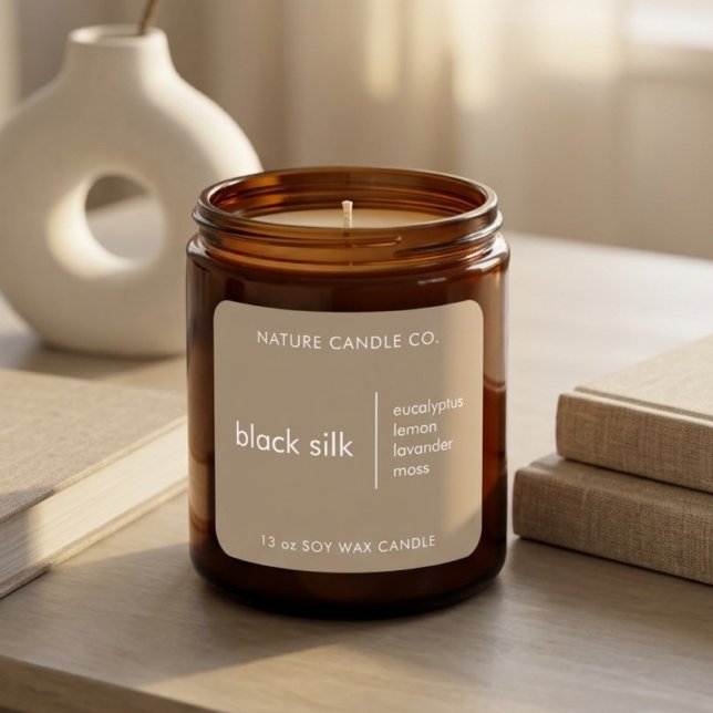 Luxury Minimalist Soy Wax Candle  Square Sticker (Creator Uploaded)