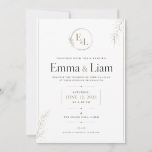 Luxury Minimalist Wedding Invitation – Elegant Dou