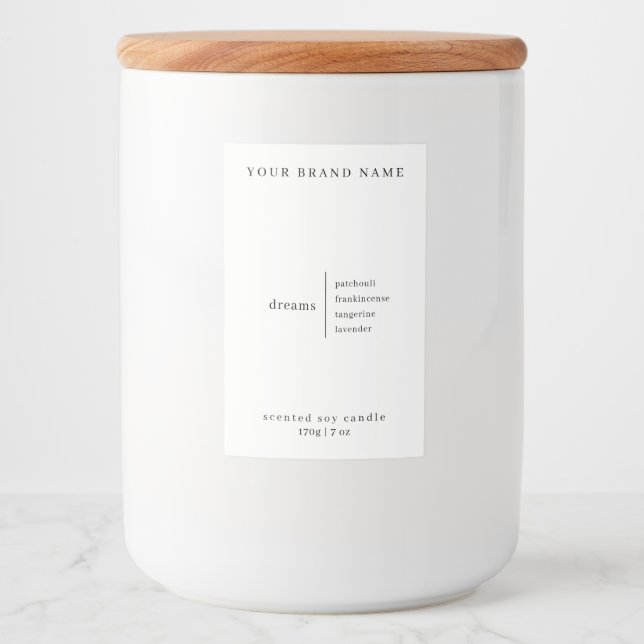 Luxury Minimalist White Candle Product Label (Front)