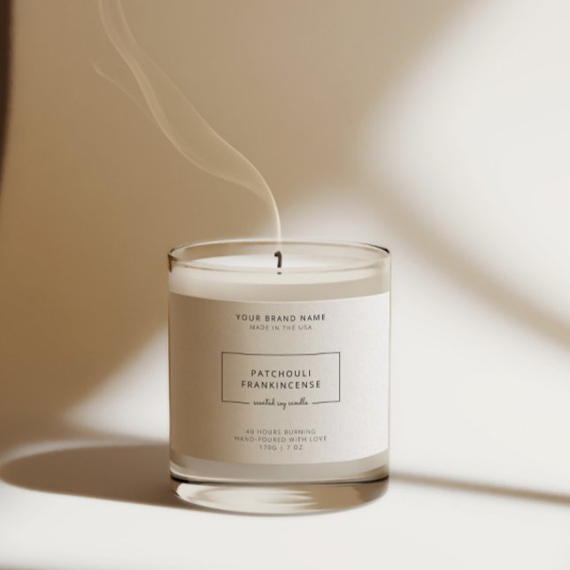 Luxury Minimalist White Candle Product Label (Creator Uploaded)