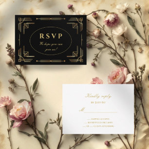 Luxury Modern Art Deco RSVP Card 