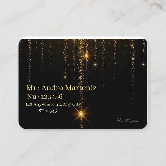 Luxury Modern Black and Gold Professional Business Card (Front)