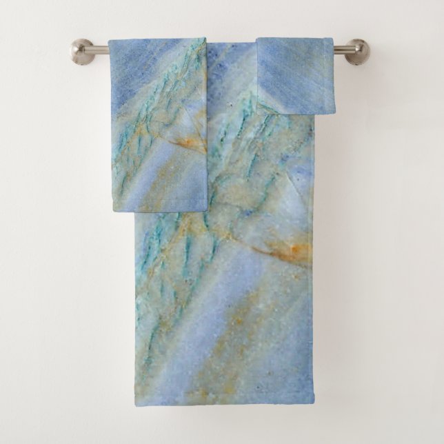 Luxury Modern Blue Zen Bath Towel Set (Insitu)