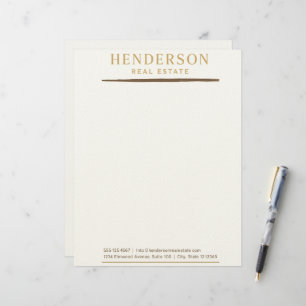 Luxury Modern Chic Gold & Mahogany Design (8.5x11) Custom Letterhead