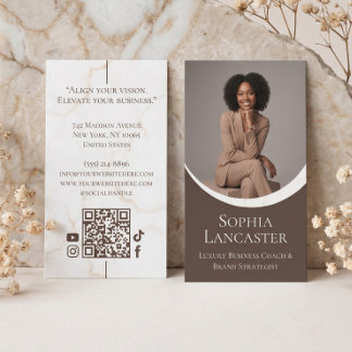 Luxury Modern Coach Consultant Photo Marble  Business Card